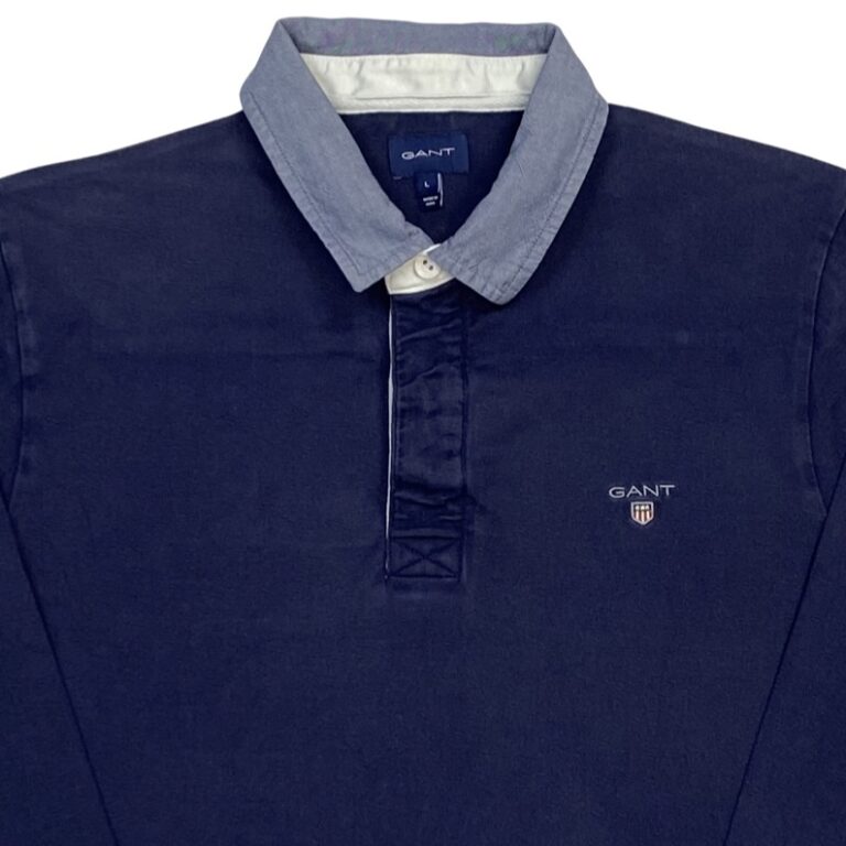 Gant Modré Polo Tričko s Dlouhým Rukávem