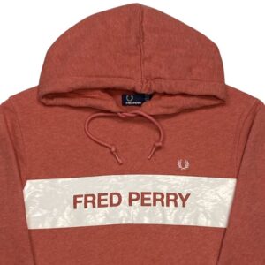 Fred Perry Růžovo Červená Mikina s Kapucí