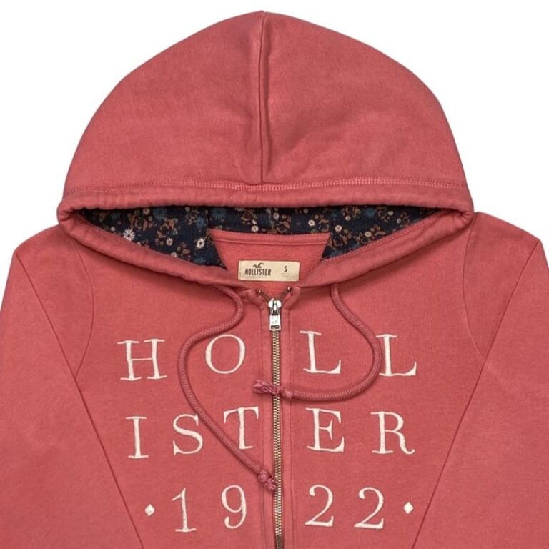 Hollister Růžová Mikina s Kapucí na Zip