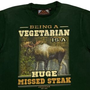 Vegetarian Missed Steak Tmavě Zelené Tričko