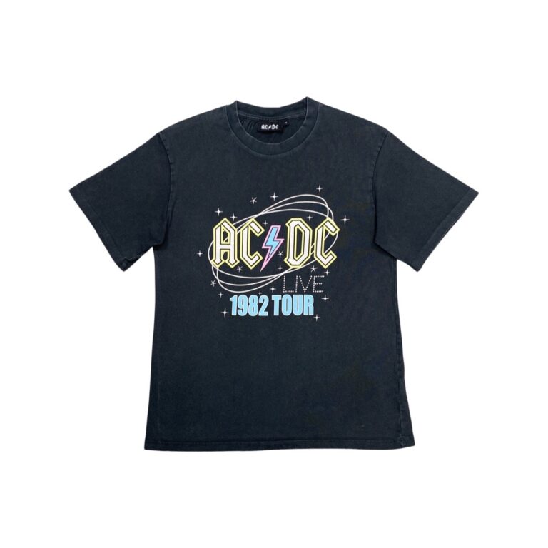 AC/DC Černo Šedé Tričko – XS/S
