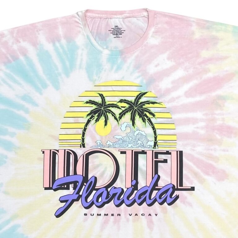 Motel Florida Batikováné Barevné Tričko