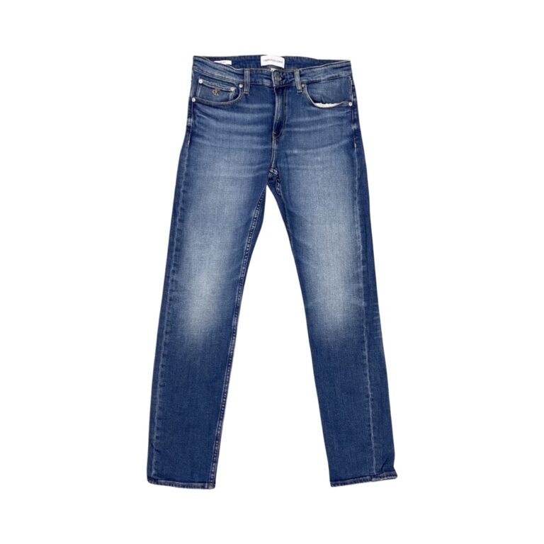 Calvin Klein Jeans Světle Hnědý Patch a Černý Pásek CKJ Modré Džíny