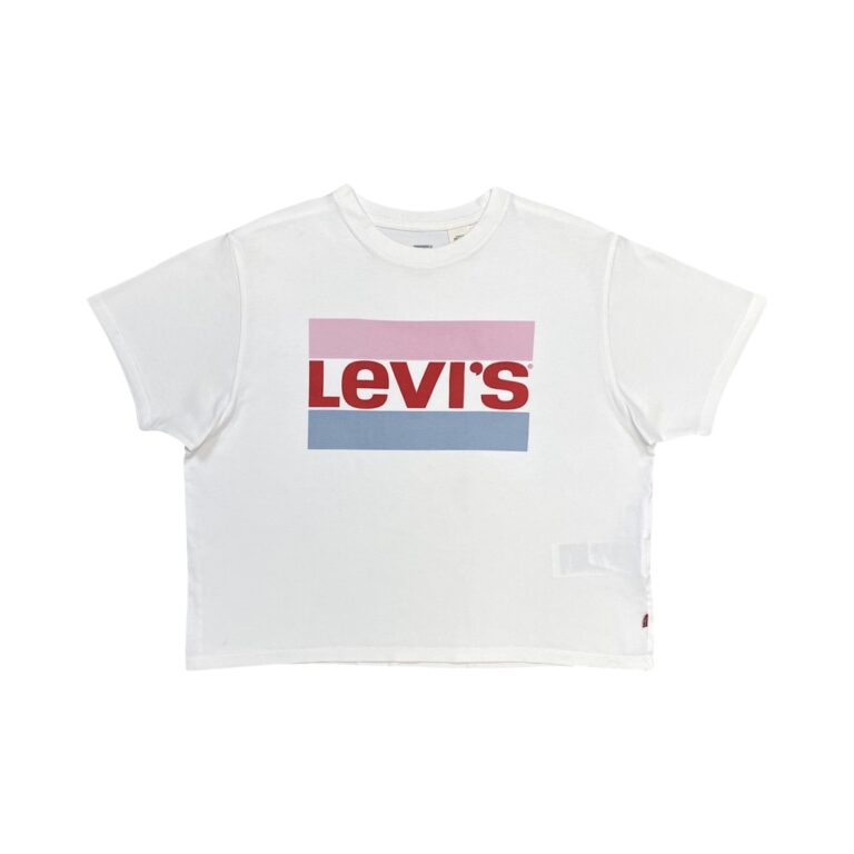 Levi’s Bílé Crop Top Oversize Tričko – L (12)