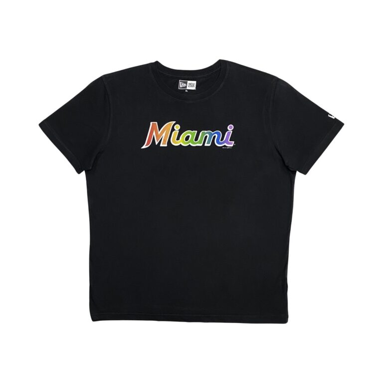 New Era MLB Miami Marlins Černé Tričko – XL